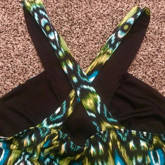 Cross cross summer blouse w/ beaded front accents - Picture 2 of 2